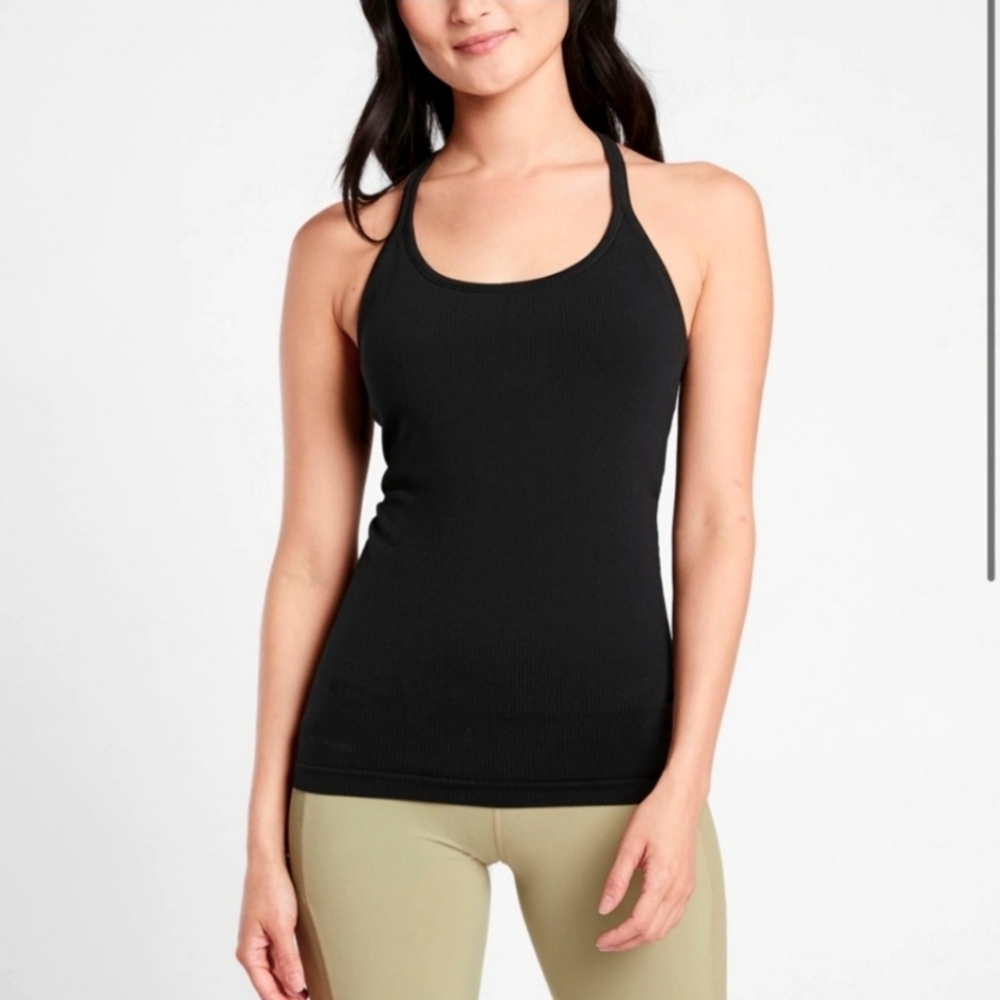 Athleta black ribbed tank